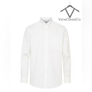 Trussardi Jeans Men’s White 100% Cotton Button-Down Shirt XL